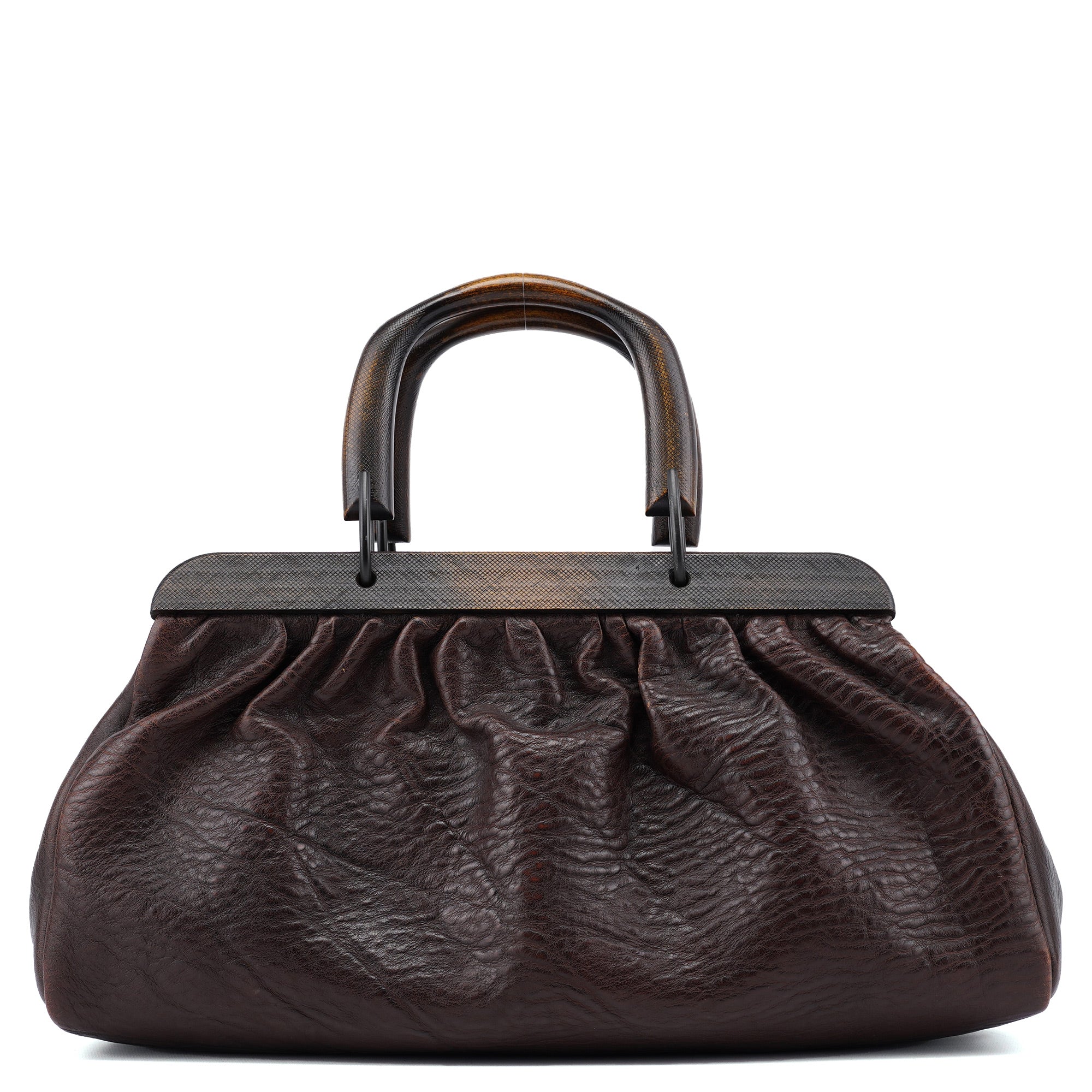 Gucci Fall 2002 Bison Leather Wood Doctor Bag