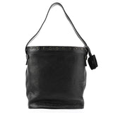 Gucci Fall 2002 Black Leather Hinged Frame Bucket Bag