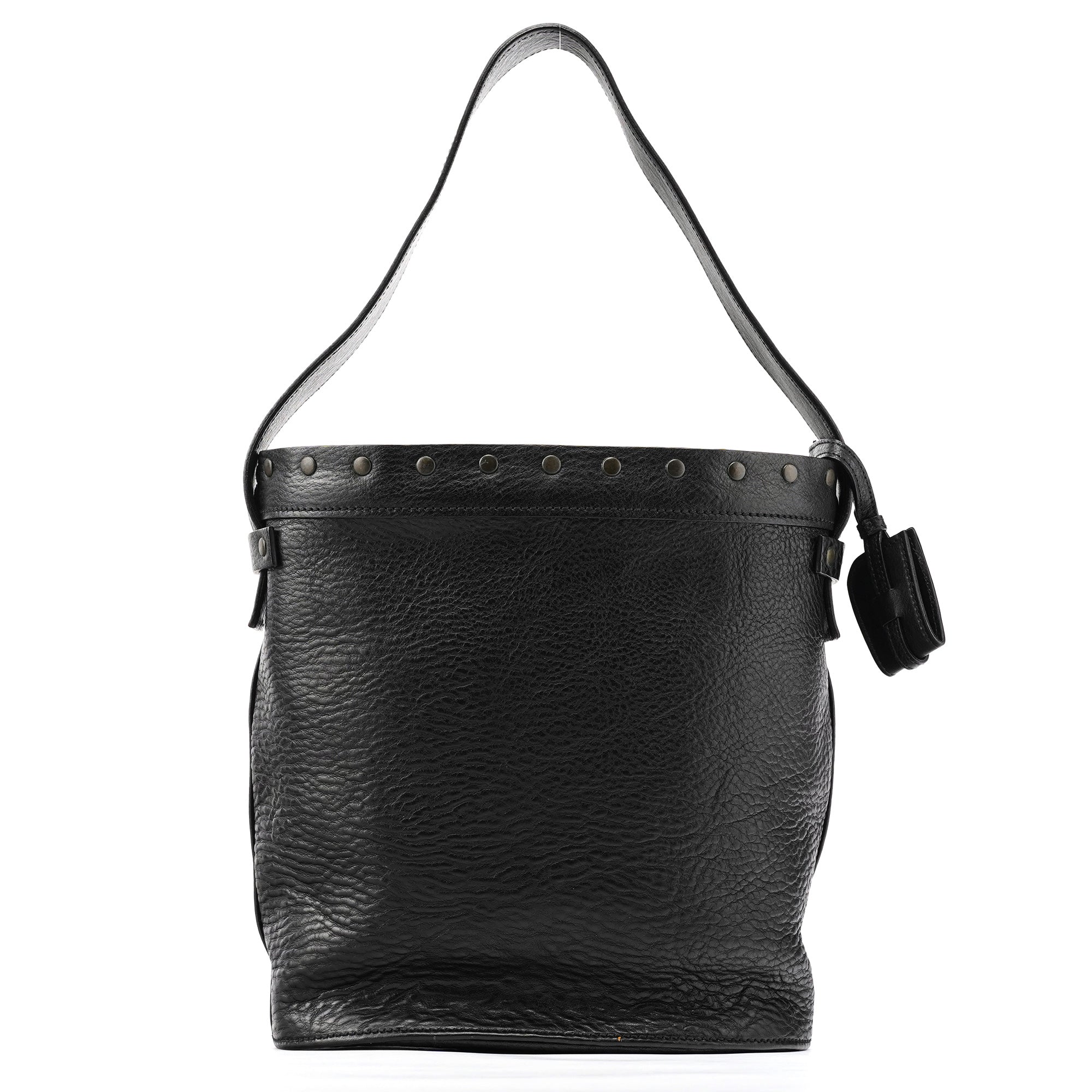 Gucci Fall 2002 Black Leather Hinged Frame Bucket Bag