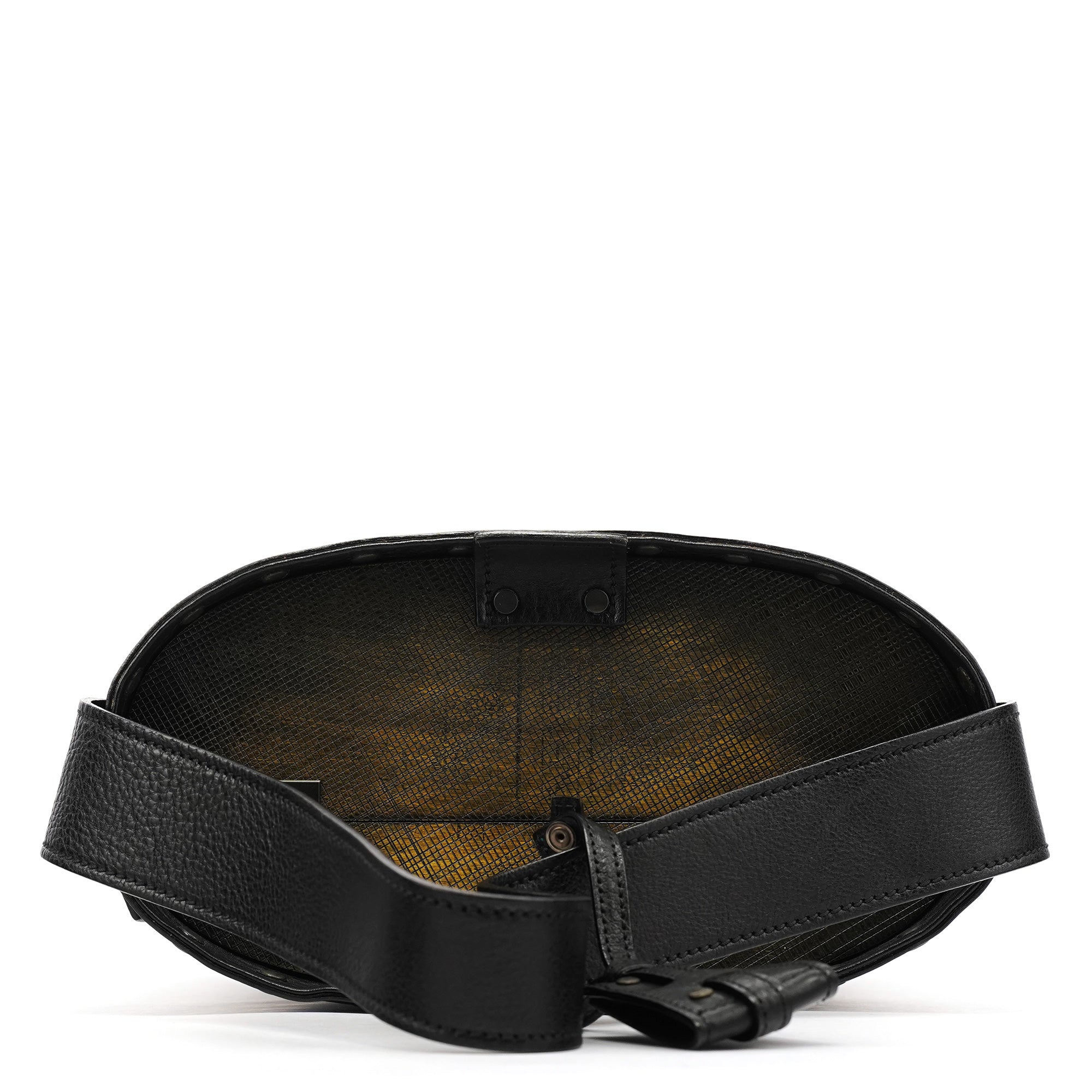 Gucci Fall 2002 Black Leather Hinged Frame Bucket Bag