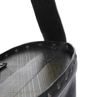 Gucci Fall 2002 Black Leather Wood Bucket Bag