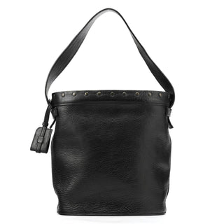 Gucci Fall 2002 Black Leather Wood Bucket Bag