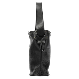 Gucci Fall 2002 Black Leather Wood Bucket Bag
