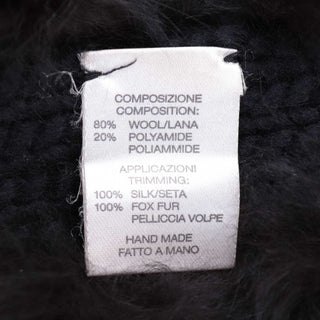 Gucci Fall 2002 Fox Fur Black Wool Knit Sweater