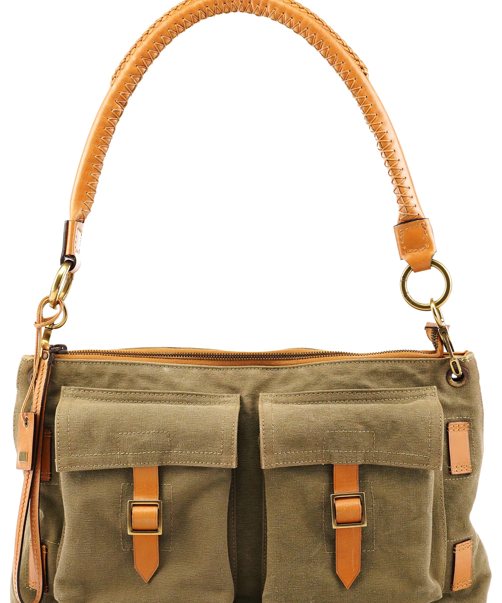 Gucci Fall 2002 Khaki Canvas Cargo Pocket Shoulder Bag