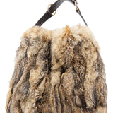 Gucci Fox Fur Horsebit Hobo Shoulder Bag