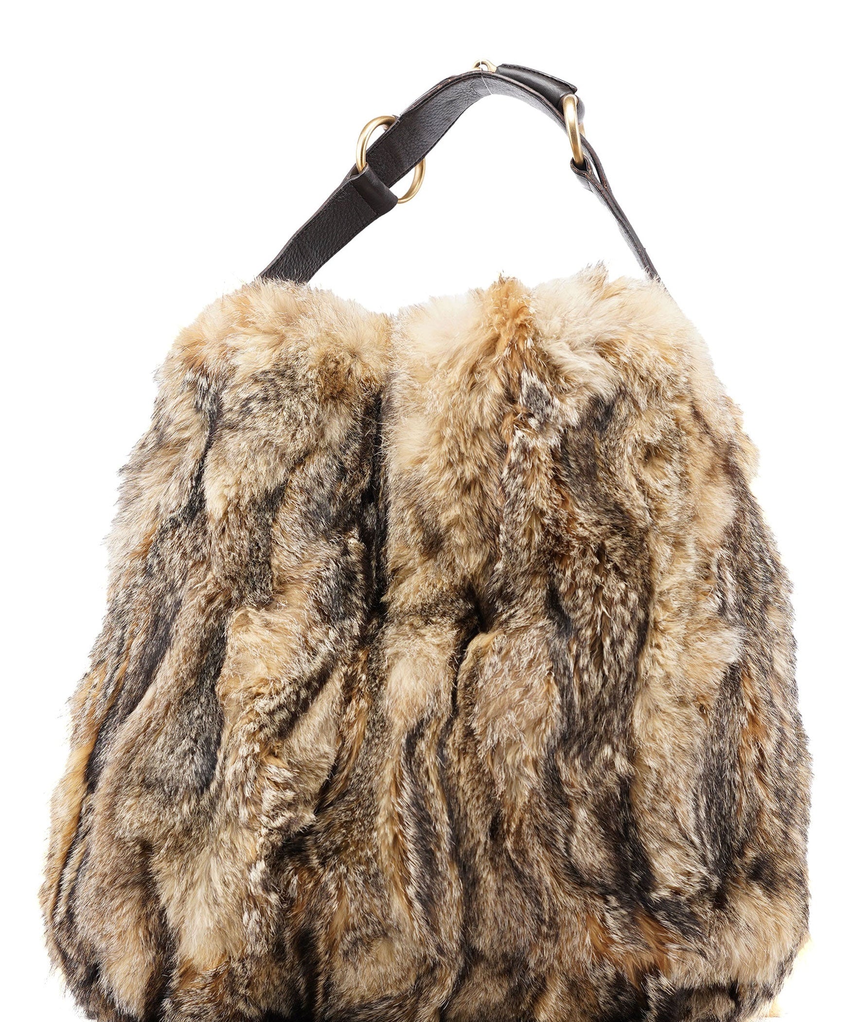Gucci Fox Fur Horsebit Hobo Shoulder Bag