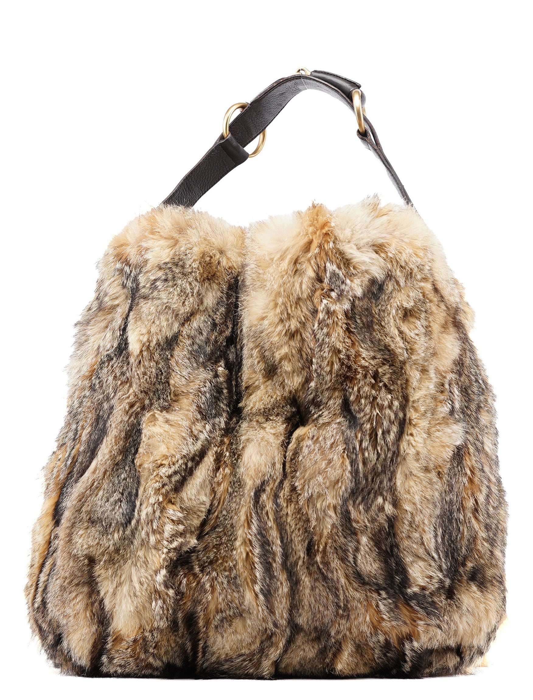 Gucci Fox Fur Horsebit Hobo Shoulder Bag