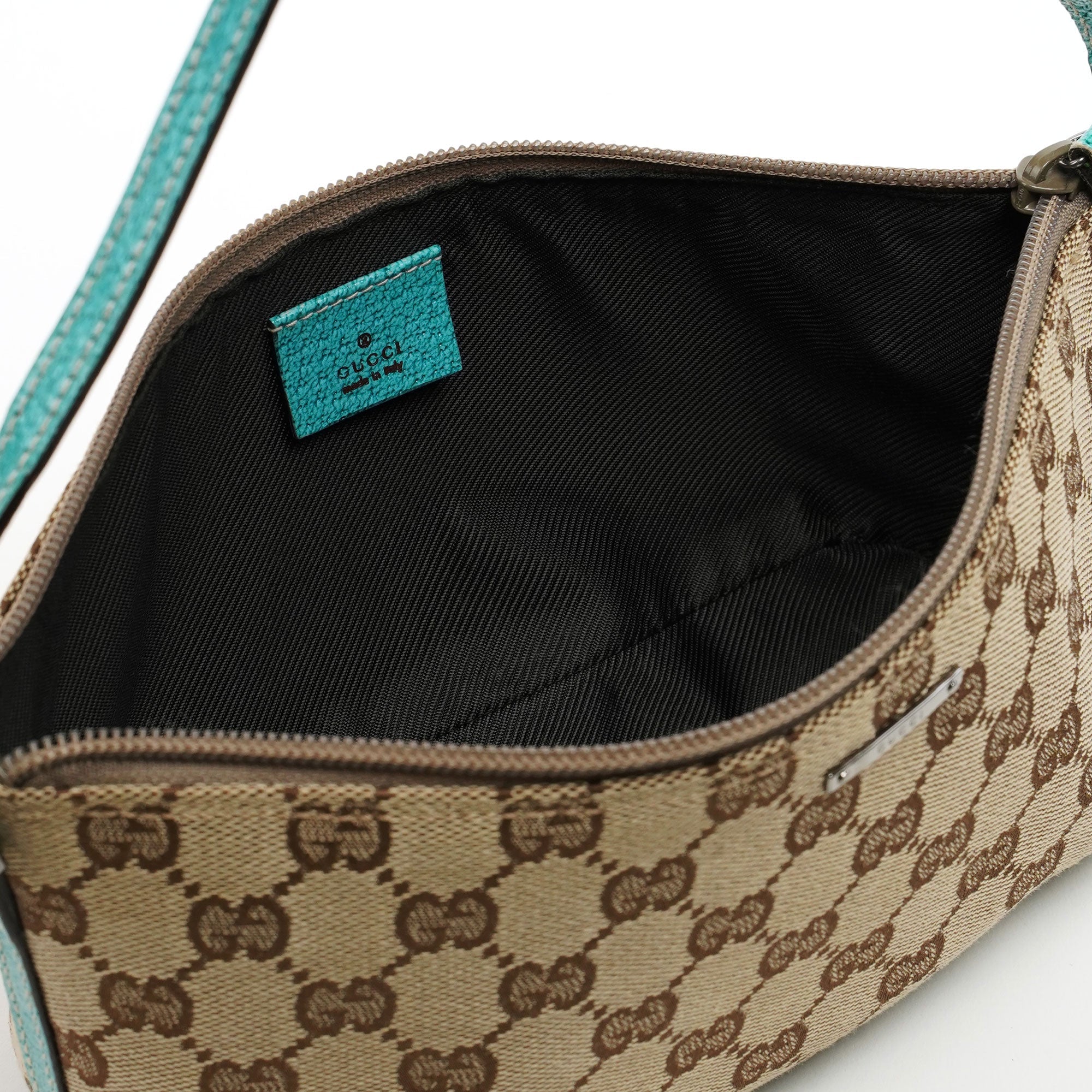 Gucci GG Monogram Turquoise Boat Pochette