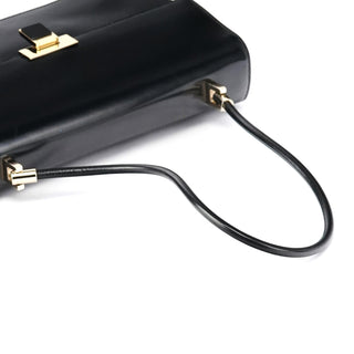 Gucci Gloss Black Leather Flap Shoulder Bag