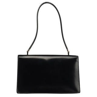 Gucci Gloss Black Leather Flap Shoulder Bag