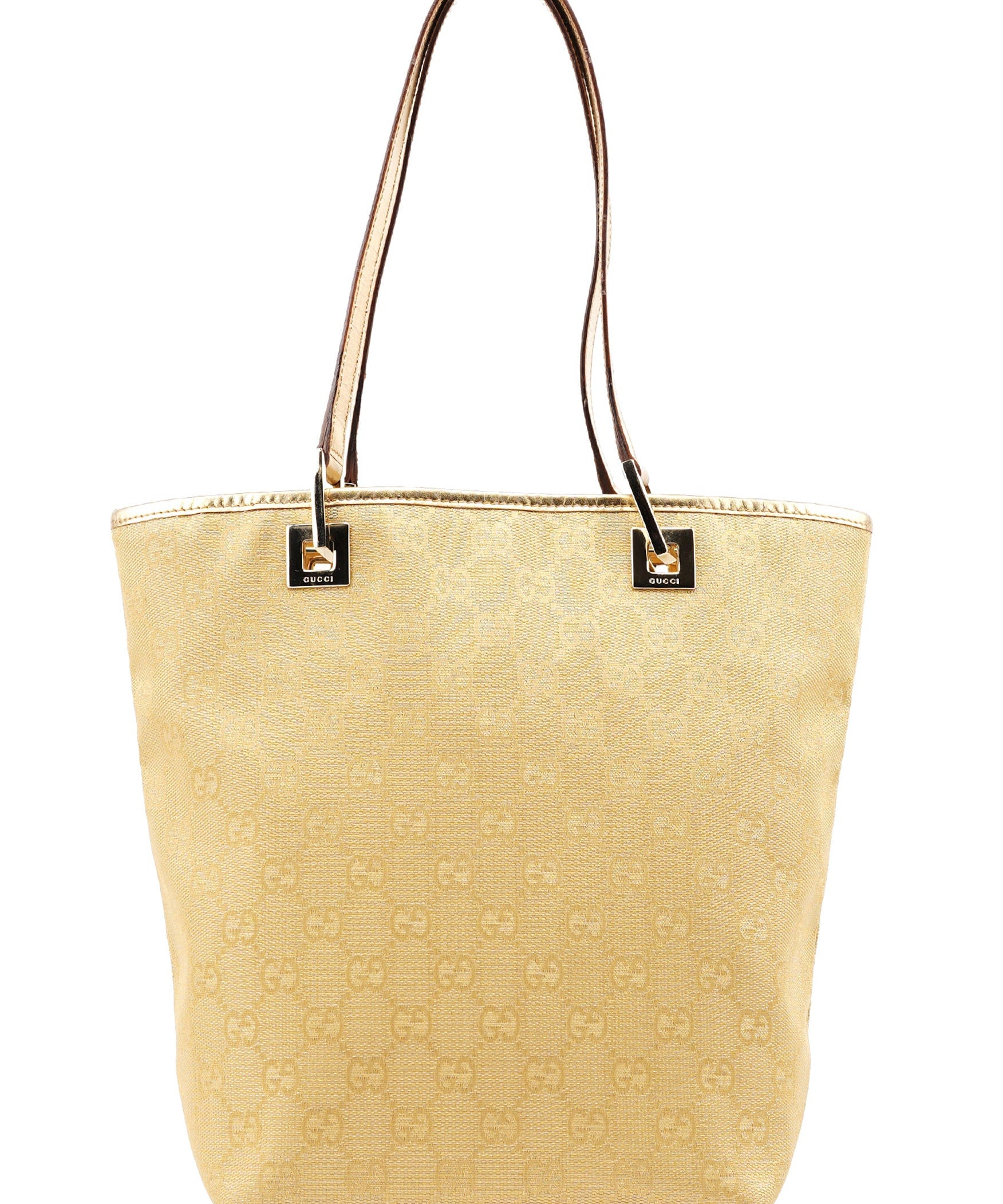 Gucci Gold GG Canvas Tote Bag