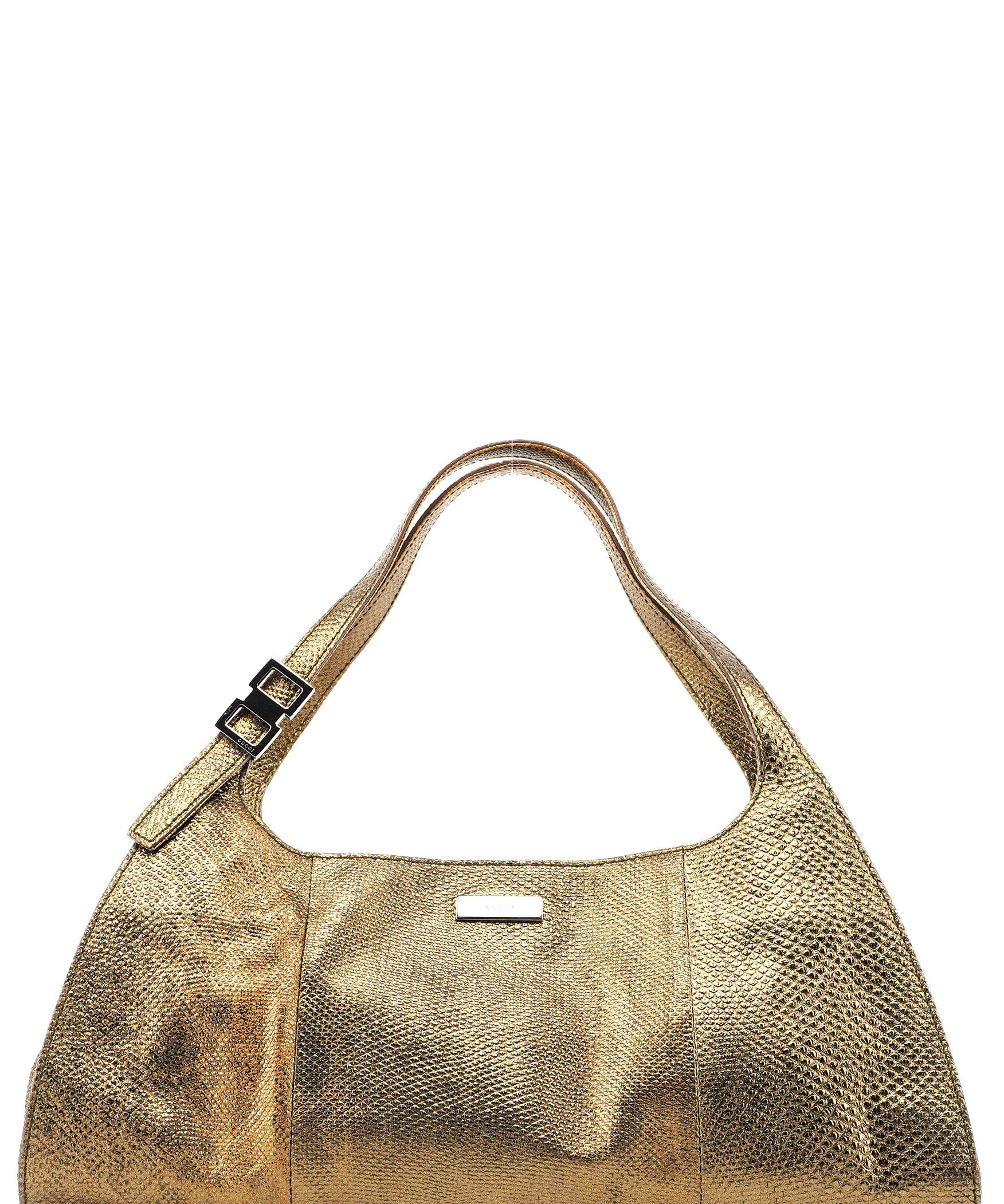 Gucci Gold Lizard Embossed Shoulder Bag