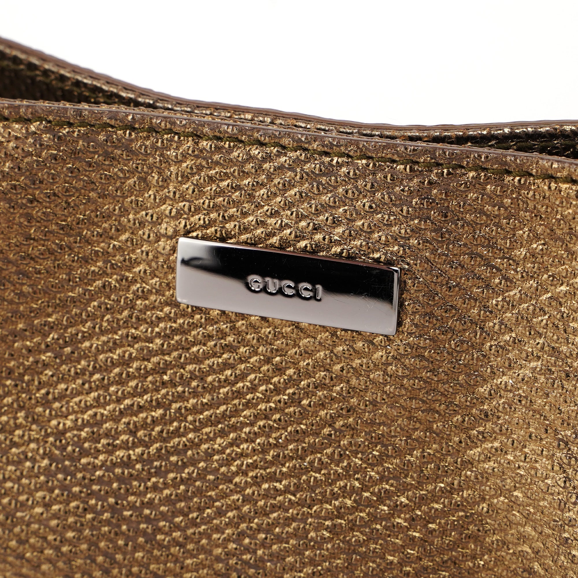 Gucci Gold Lizard Embossed Shoulder Bag