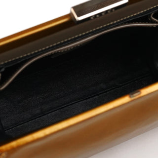 Gucci Gold Patent Leather Clutch Shoulder Bag