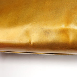 Gucci Gold Patent Leather Clutch Shoulder Bag