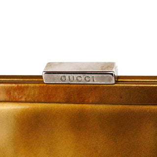 Gucci Gold Patent Leather Clutch Shoulder Bag