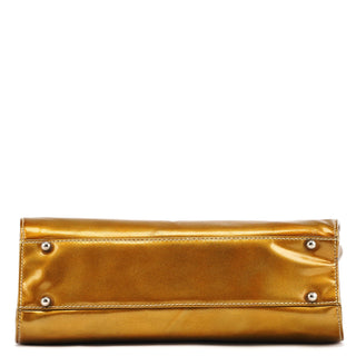 Gucci Gold Patent Leather Clutch Shoulder Bag