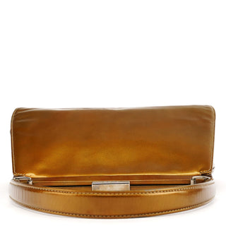 Gucci Gold Patent Leather Clutch Shoulder Bag