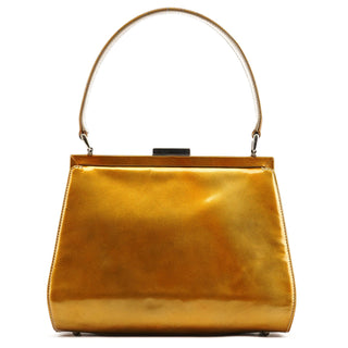 Gucci Gold Patent Leather Clutch Shoulder Bag