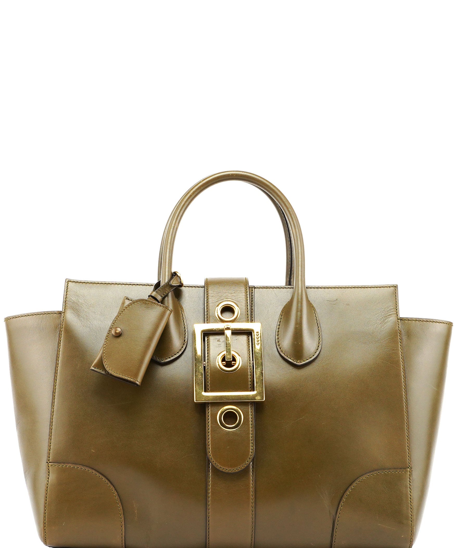 Gucci Green Calfskin Belt Tote