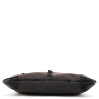 Gucci Grey Black Canvas Jackie Bamboo Shoulder Bag