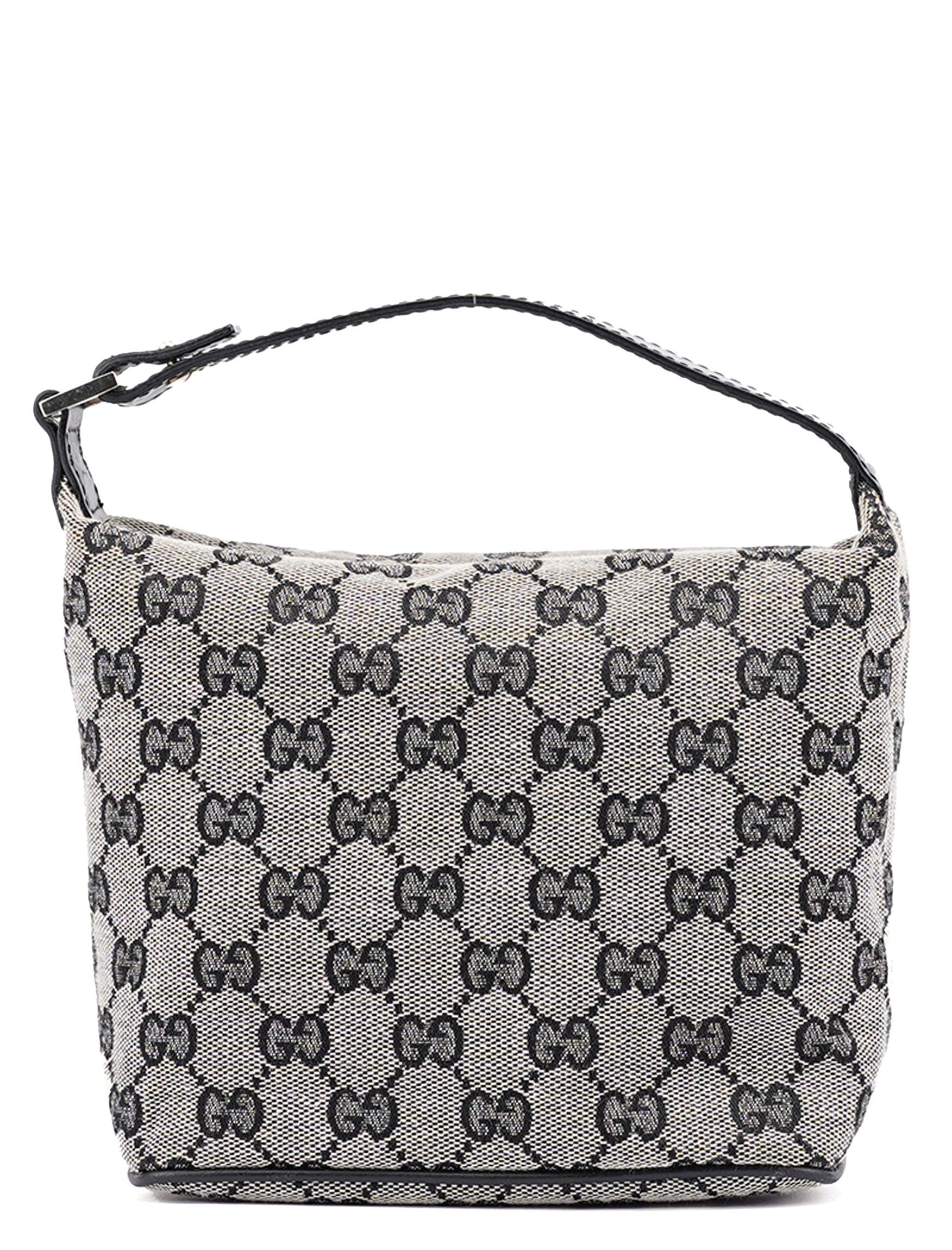 Gucci Borsa a mano in tela GG grigia e nera