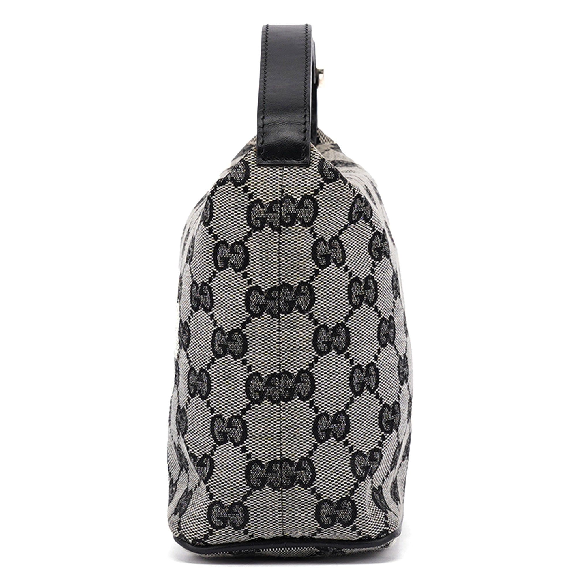 Gucci Borsa a mano in tela GG grigia e nera
