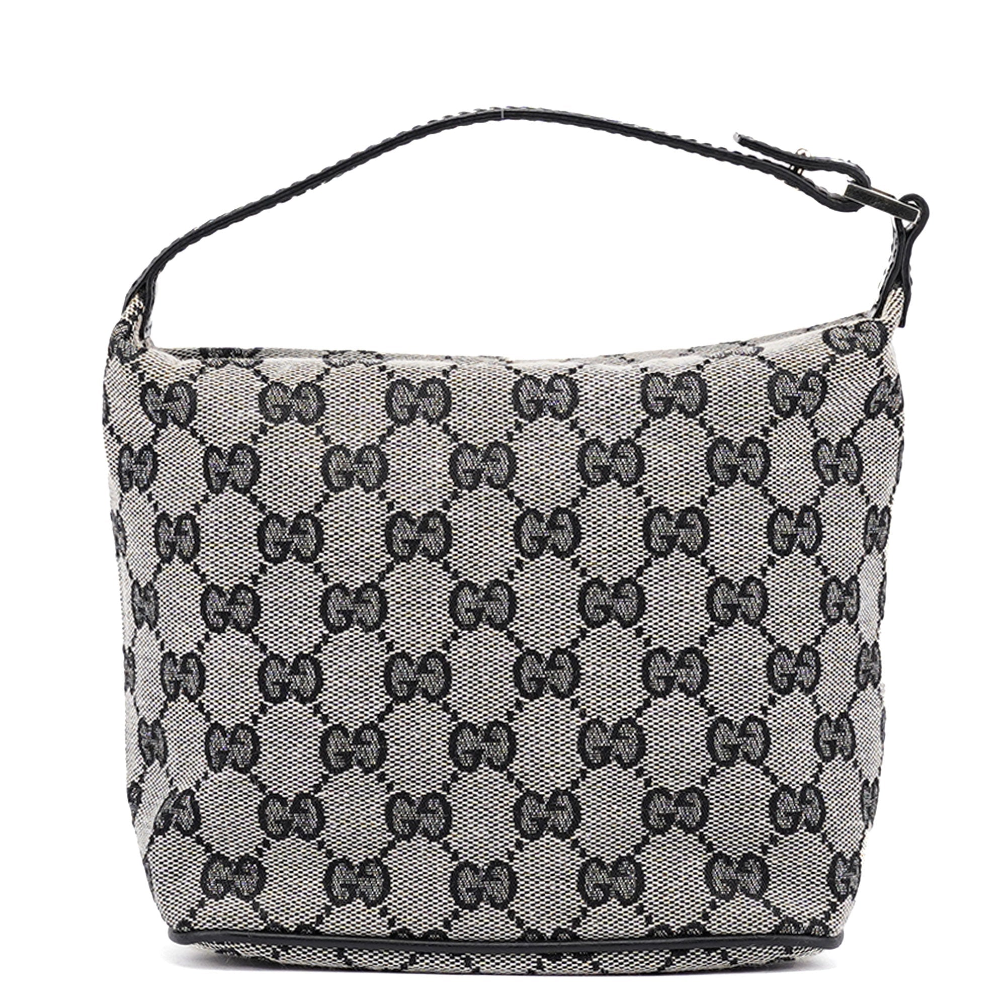 Gucci Borsa a mano in tela GG grigia e nera