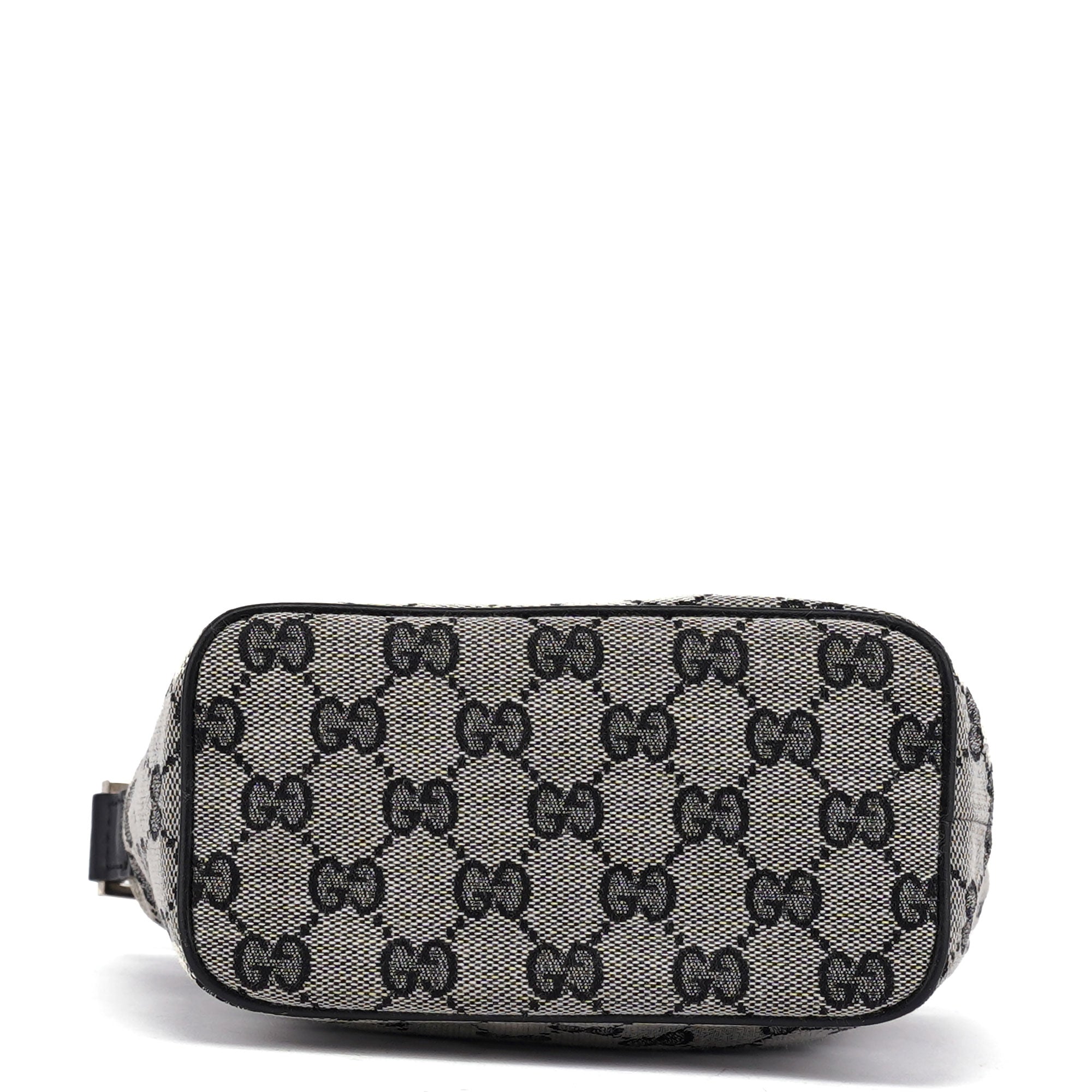 Gucci Borsa a mano in tela GG grigia e nera
