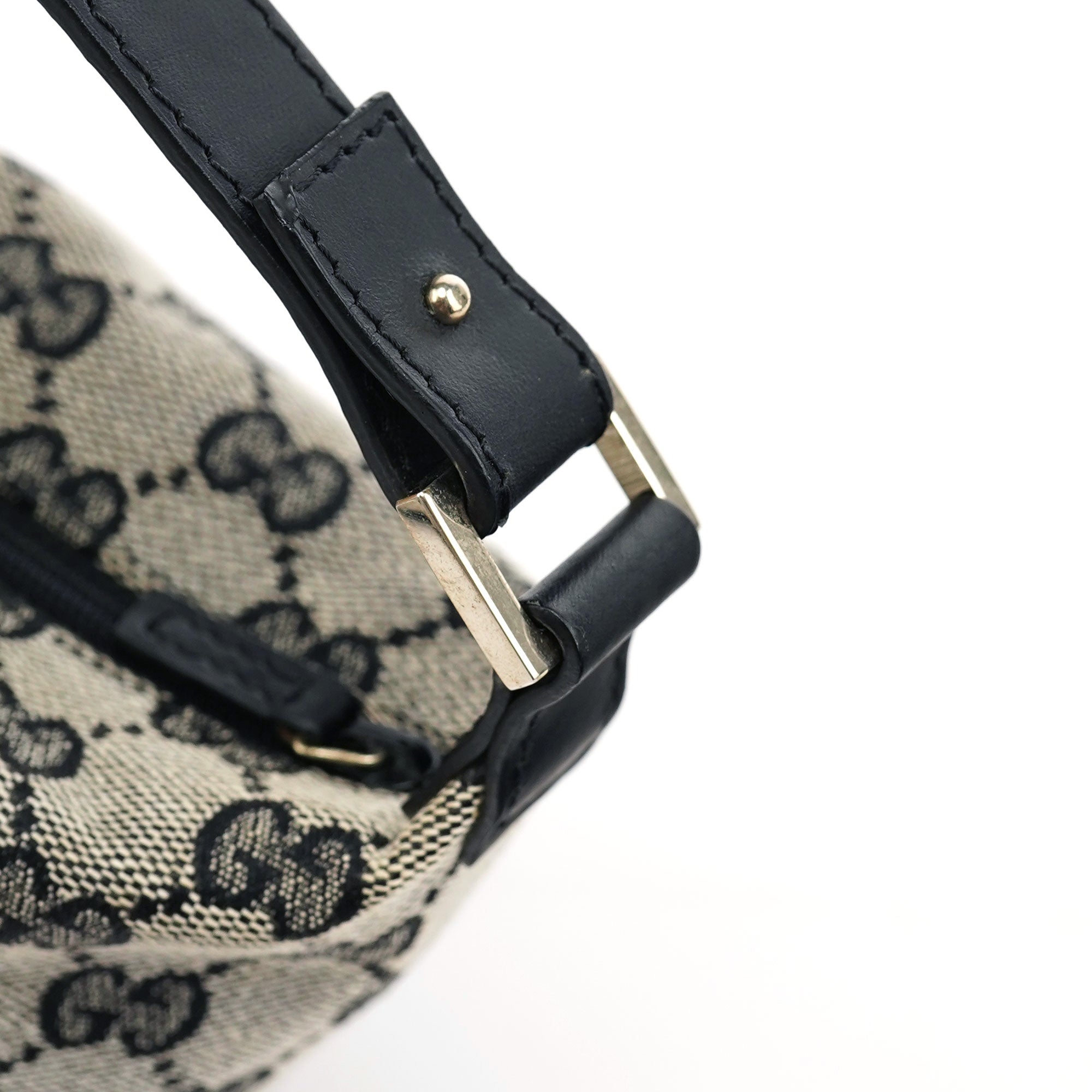 Gucci Borsa a mano in tela GG grigia e nera