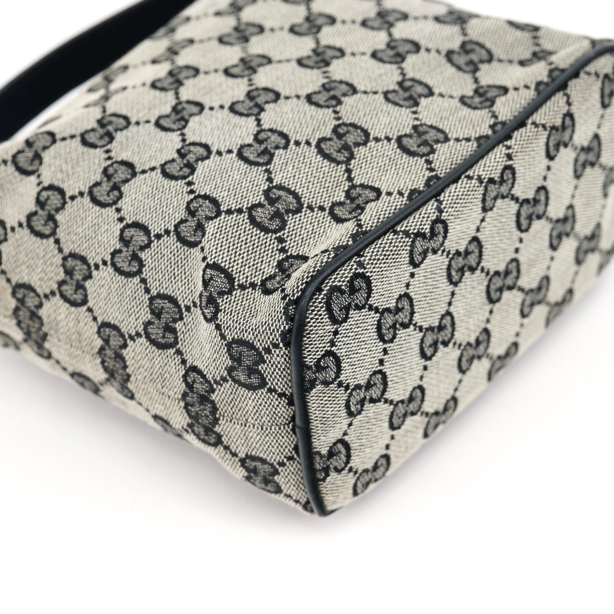 Gucci Borsa a mano in tela GG grigia e nera