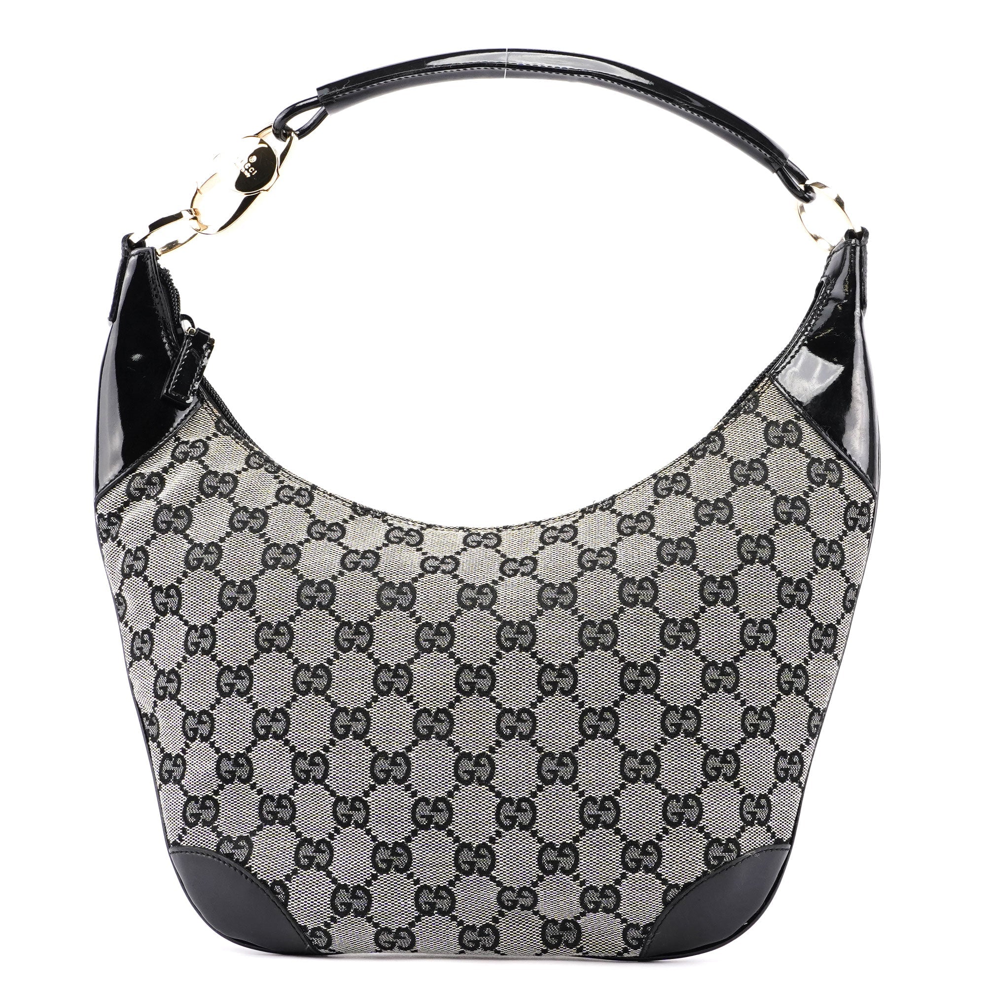 Gucci Schultertasche aus GG Canvas in Grau und Schwarz