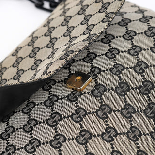 Gucci Grey GG Black Plastic Chain Shoulder Bag
