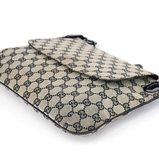 Gucci Grey GG Black Plastic Chain Shoulder Bag