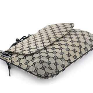 Gucci Grey GG Black Plastic Chain Shoulder Bag