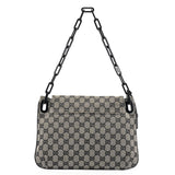Gucci Grey GG Black Plastic Chain Shoulder Bag