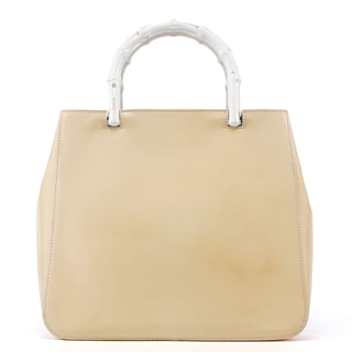 Gucci Gucci Beige Patent Leather Bamboo Tote