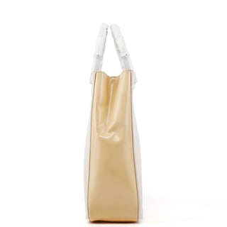 Gucci Gucci Beige Patent Leather Bamboo Tote