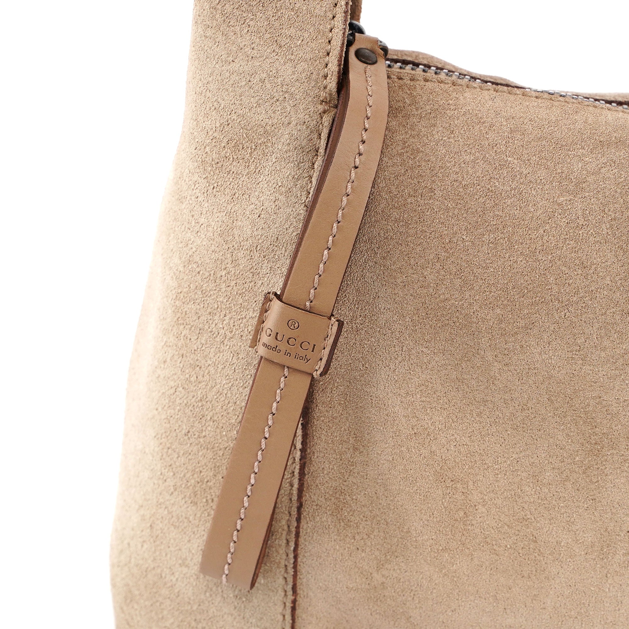 Gucci Gucci Beige Suede Shoulder Bag