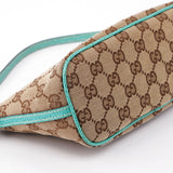 Gucci Boat Pochette DARK aus GG Canvas in Beige und Türkis