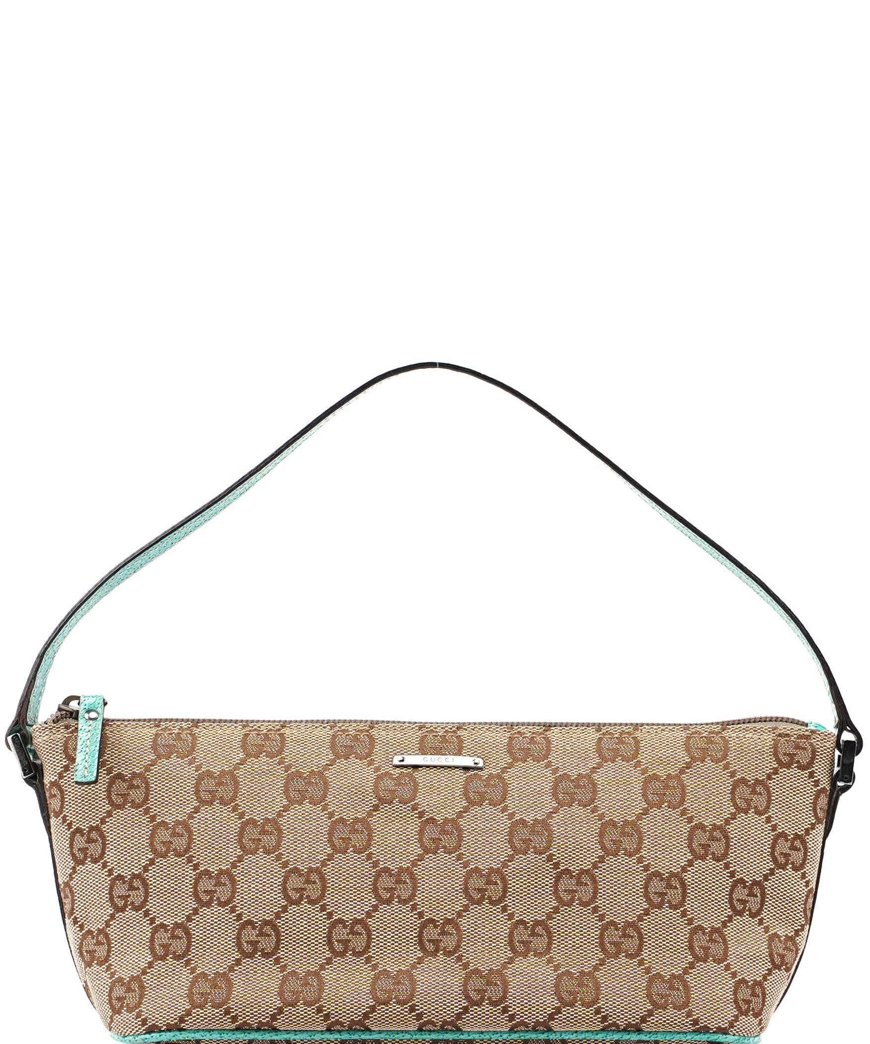 Gucci Gucci Beige Turquoise Boat Pochette DARK