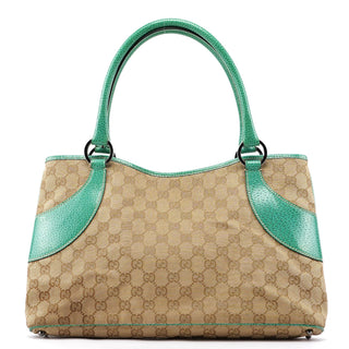 Gucci Gucci Beige Turquoise GG Tote Bag