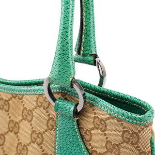 Gucci Gucci Beige Turquoise GG Tote Bag