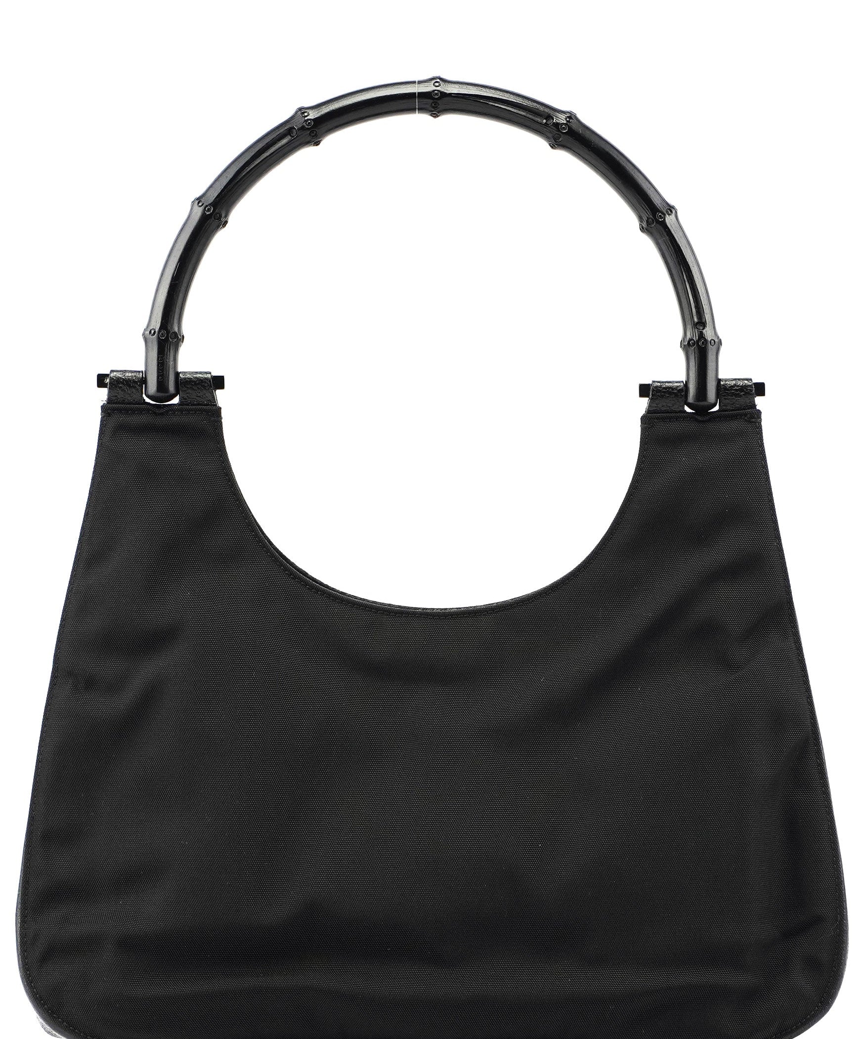 Gucci Gucci Black Canvas Bamboo Shoulder Bag