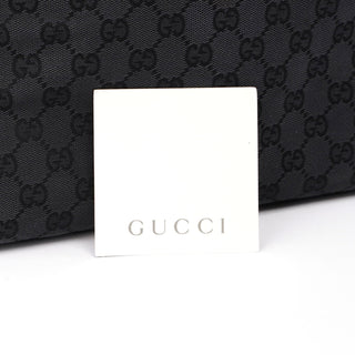 Gucci Gucci Black Canvas GG Bamboo Tote