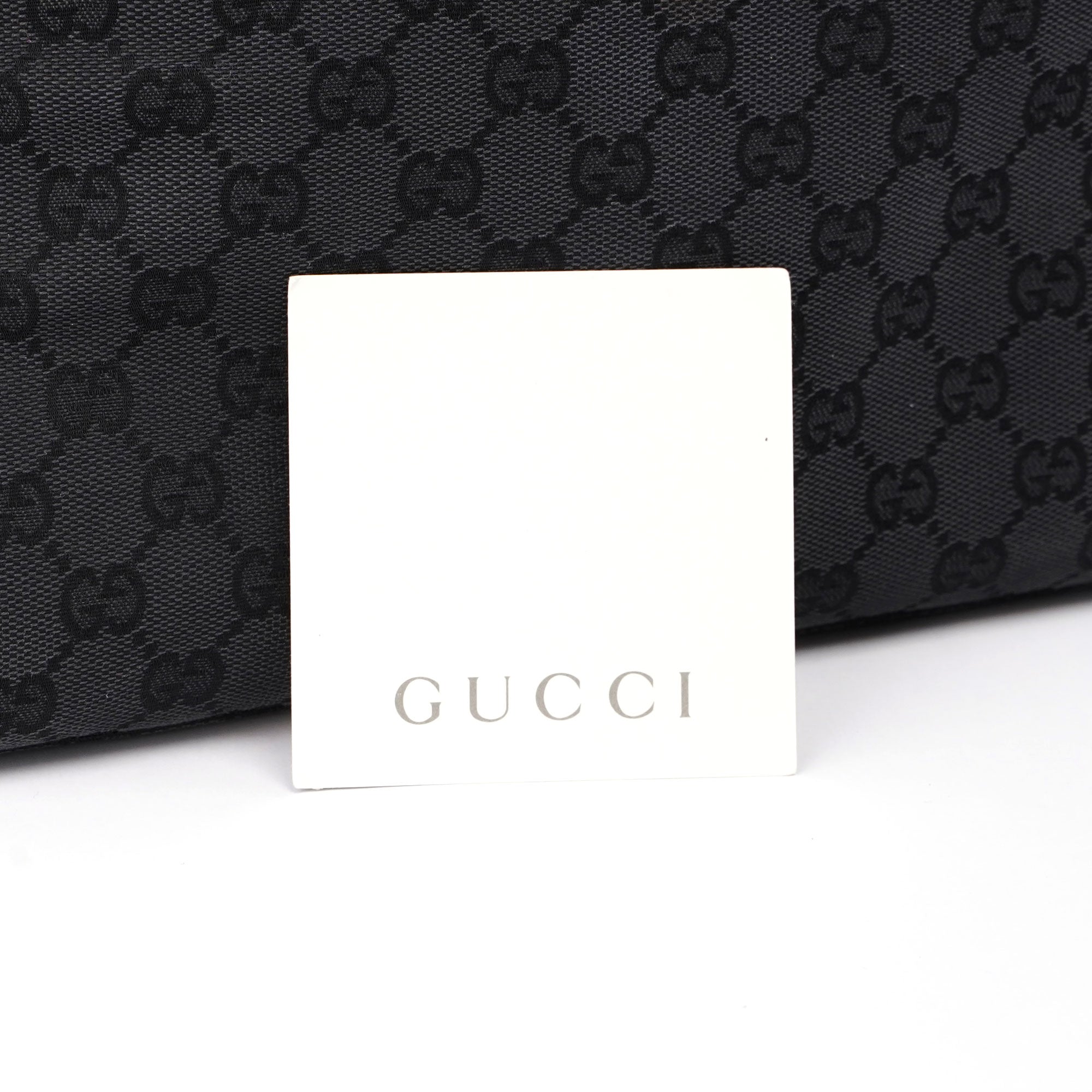 Gucci Gucci Black Canvas GG Bamboo Tote