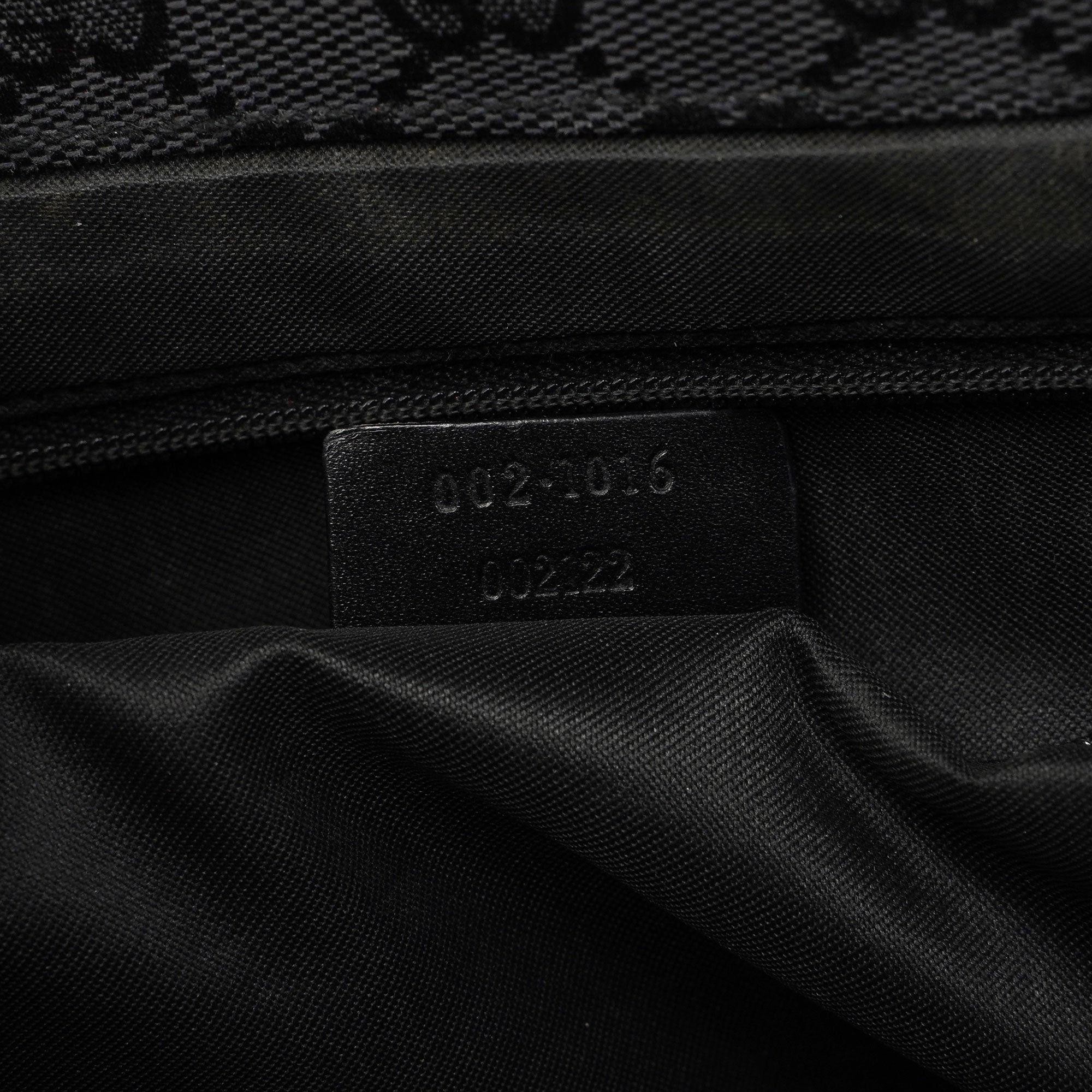 Gucci Gucci Black Canvas GG Bamboo Tote