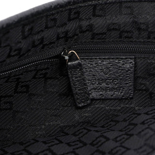 Gucci Gucci Black Canvas Jackie Bamboo Shoulder Bag