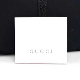 Gucci Gucci Black Canvas Jackie Bamboo Shoulder Bag